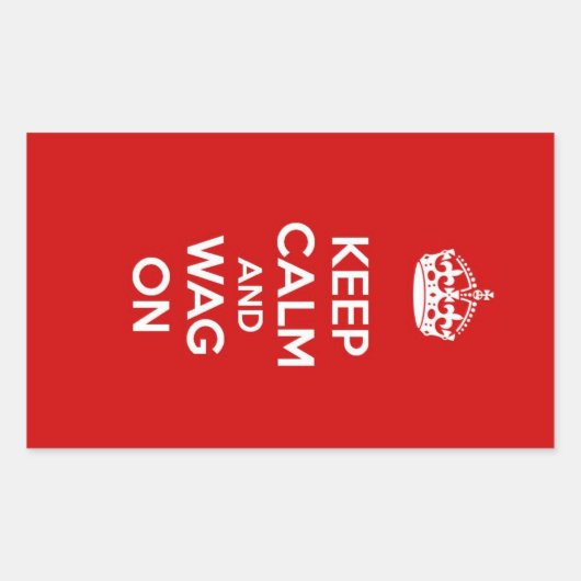Blijf kalm en zwaaien rechthoekige sticker (Voorkant)