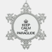 BLIJF KALM EN ZWEEFVLIEG TIN SNEEUWVLOK ORNAMENT (Voorkant)