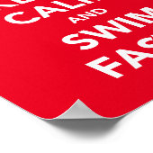 Blijf kalm en zwemt sneller poster (Hoek)