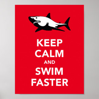 Blijf kalm en zwemt sneller poster