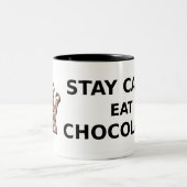 Blijf kalm eten Chocolade Tweekleurige Koffiemok (Center)