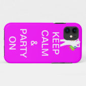 Blijf kalm & feestje aan Case-Mate iPhone case (Achterkant (horizontaal))