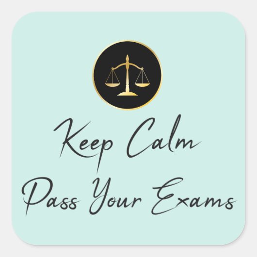 Blijf Kalm. Geef je examens af Vierkante Sticker (Voorkant)