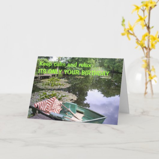 Blijf kalm, grappig kaart (Gele Bloem)