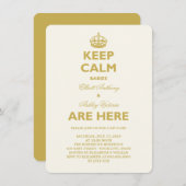 Blijf kalm, grappige Sip en zie Twins New Babies B Kaart (Voorkant / Achterkant)