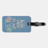 Blijf kalm, het is gewoon autisme | Kleurrijke typ Bagagelabel (Achterkant horizontaal)