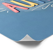 Blijf kalm, het is gewoon autisme | Kleurrijke typ Poster (Hoek)