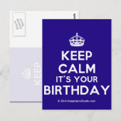Blijf kalm, het is je verjaardag briefkaart (Voorkant / Achterkant)