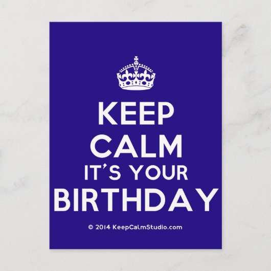 Blijf kalm, het is je verjaardag briefkaart (Voorkant)