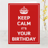 Blijf kalm, het is je verjaardag kaart (Gele Bloem)