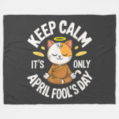 Blijf kalm het is maar 1 april fleece deken (Voorkant (Horizontaal))