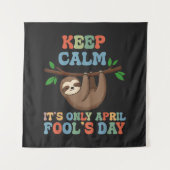 blijf kalm het is maar 1 april wandkleed (Voorkant)