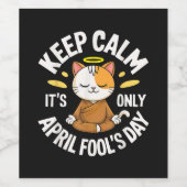 Blijf kalm het is maar 1 april wijn etiket (Enkel label)