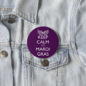 Blijf kalm, het is MARDI GRAS-seizoen Ronde Button 7,6 Cm (In situ)