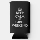 Blijf kalm het is meisjes weekend grappig seltzer blikjeskoeler (Achterkant)