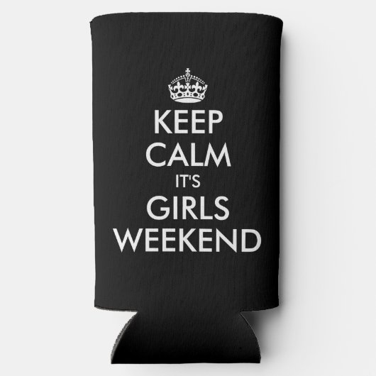 Blijf kalm het is meisjes weekend grappig seltzer blikjeskoeler (Achterkant)