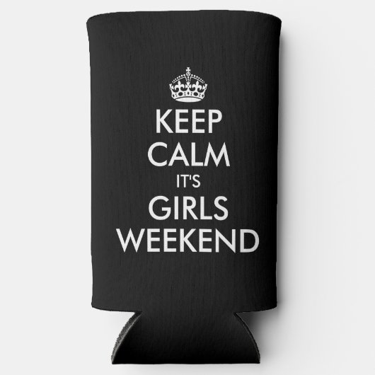 Blijf kalm het is meisjes weekend grappig seltzer blikjeskoeler (Voorkant)