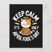 Blijf kalm, het is slechts 1 april aankondigingskaart (Voorkant)