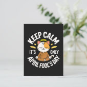 Blijf kalm, het is slechts 1 april aankondigingskaart (Staand voorkant)