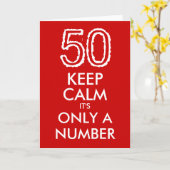 Blijf kalm het is slechts een nummer 50ste verjaar kaart (Gele Bloem)