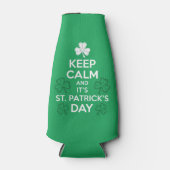Blijf kalm Het is St Patrick's Day Irish Flesjeskoeler (Voorkant)