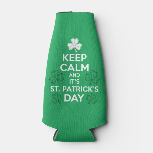 Blijf kalm Het is St Patrick's Day Irish Flesjeskoeler (Voorkant)