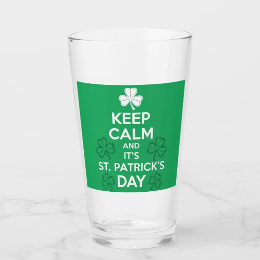 Blijf kalm Het is St Patrick's Day Irish Glas (Voorkant)