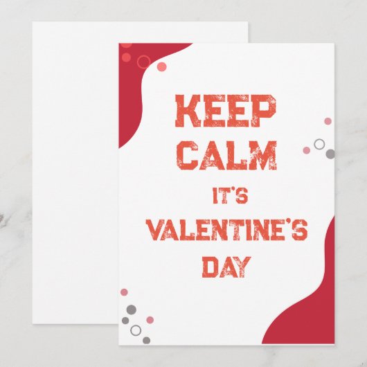 Blijf kalm, het is Valentijnsdag kaart (Voorkant / Achterkant)