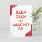 Blijf kalm, het is Valentijnsdag kaart (Staand voorkant)