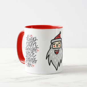 BLIJF KALM / HO HO HO Kerstvakantie Modern Mok