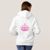 Blijf kalm hoodie met roze tekst | Aanpasbaar (Achterkant volledig)
