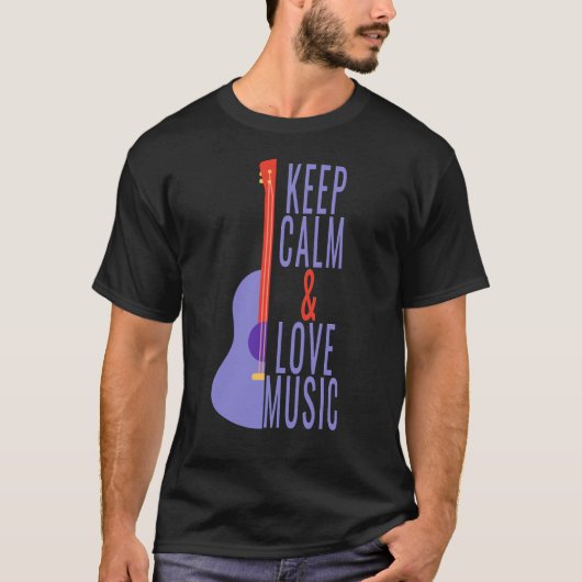 Blijf kalm & hou van muziek! t-shirt (Voorkant)