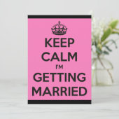 Blijf kalm houden met gehuwde Batchelorette / pen Kaart (Staand voorkant)