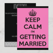 Blijf kalm houden met gehuwde Batchelorette / pen Kaart (Voorkant / Achterkant)