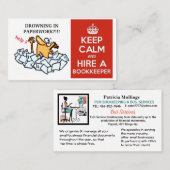Blijf kalm & huur een boekhouder visitekaartje (Voorkant / Achterkant)