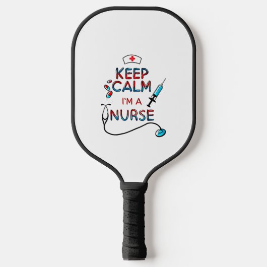Blijf kalm Iam verpleegster Pickleball Paddle (Voorkant)