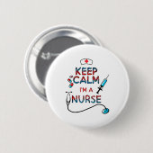 Blijf kalm Iam verpleegster Ronde Button 5,7 Cm (Voorkant /achterkant)