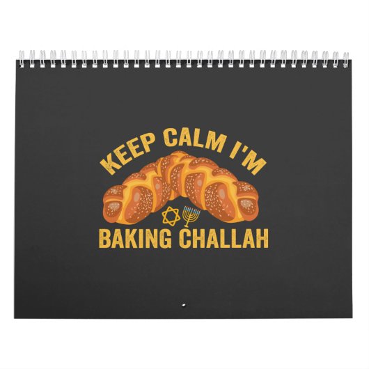 Blijf kalm Ik bak Challah Grappig Chanoeka Kalender (Hoes)