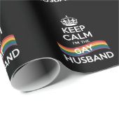 Blijf kalm Ik ben de homoseksuele echtgenote Vader Cadeaupapier (Rol Hoek)