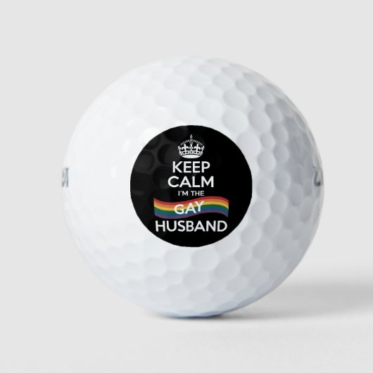 Blijf kalm Ik ben de homoseksuele echtgenote Vader Golfballen (Voorkant)