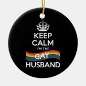 Blijf kalm Ik ben de homoseksuele echtgenote Vader Keramisch Ornament (Voorkant)