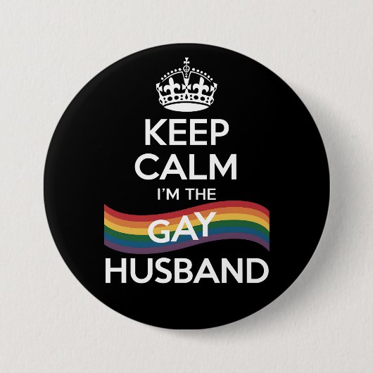 Blijf kalm Ik ben de homoseksuele echtgenote Vader Ronde Button 7,6 Cm (Voorkant)