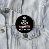 Blijf kalm Ik ben de homoseksuele echtgenote Vader Ronde Button 7,6 Cm (In situ)
