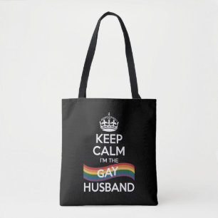 Blijf kalm Ik ben de homoseksuele echtgenote Vader Tote Bag