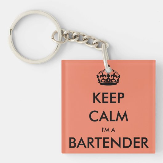 BLIJF KALM IK BEN EEN BARMAN (Mixologist) Sleutelhanger (Voorkant)