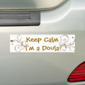 Blijf kalm, ik ben een Doula Gouden Wijnranken Bumpersticker (Op auto)