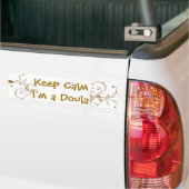 Blijf kalm, ik ben een Doula Gouden Wijnranken Bumpersticker (Op Truck)
