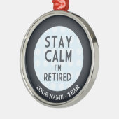 Blijf kalm ik ben in de steek metalen ornament (Links)