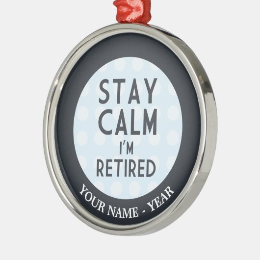 Blijf kalm ik ben in de steek metalen ornament (Links)