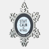 Blijf kalm ik ben in de steek tin sneeuwvlok ornament (Rechts)